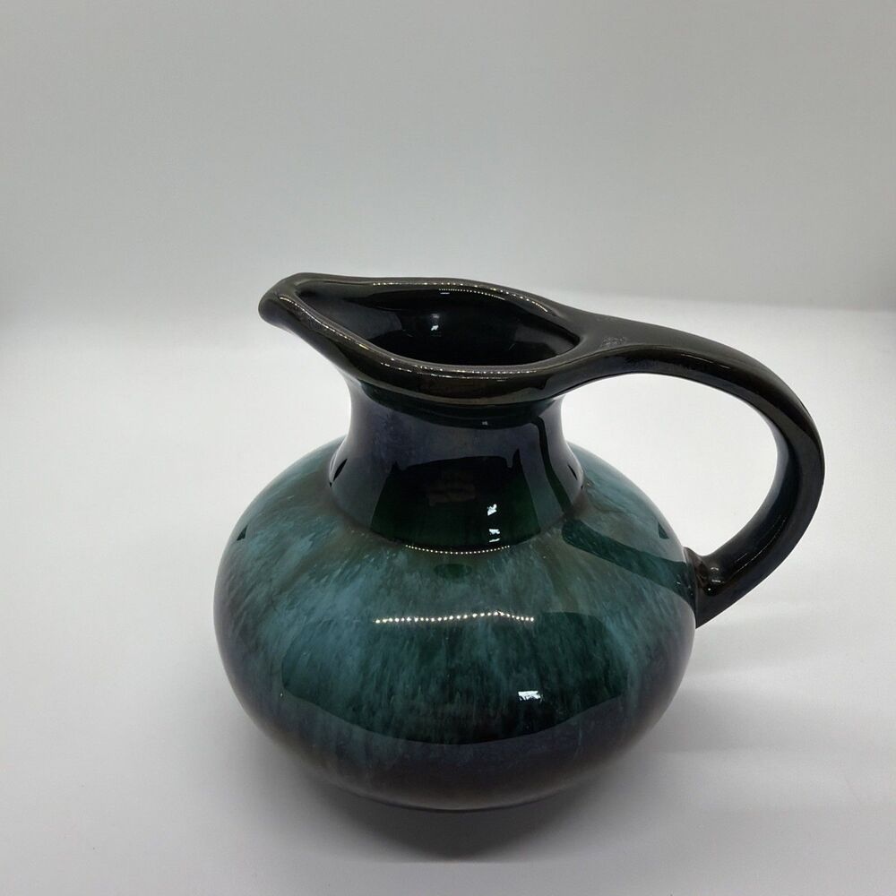 Blue Mountain Pottery Small Creamer Pitcher Green Blue Drip Glaze BMP Canada MCM